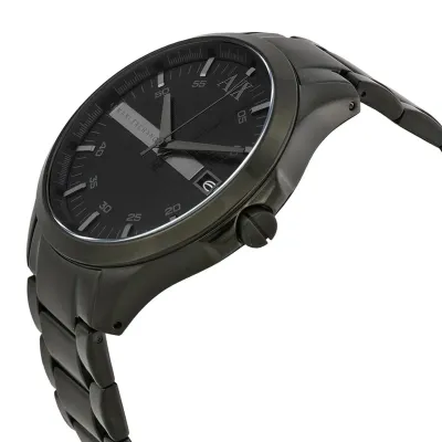 Armani Exchange Three-Hand Date Black Stainless Steel Men's Watch